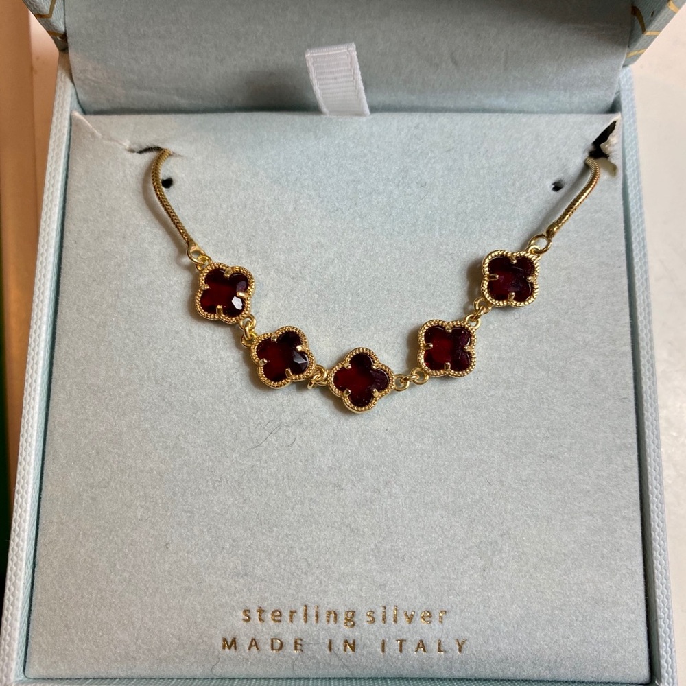 New Mia Fiore Clover Ruby Red Bracelet